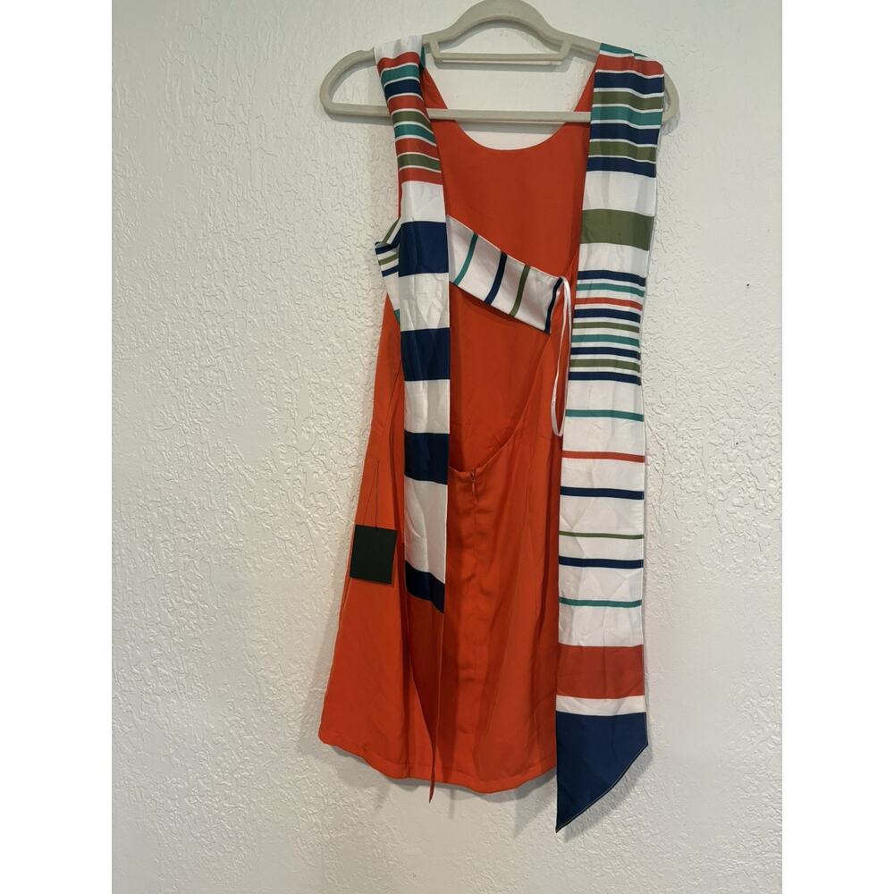 Lulu's Orange Mini Dress with Striped Bow Back - Picture 4 of 8